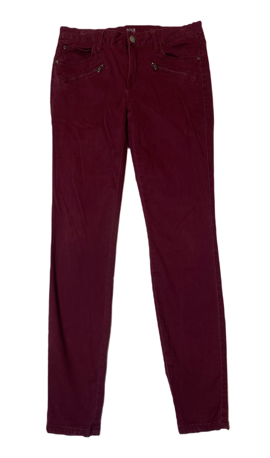 a.n.a. Burgundy 5 Pocket Skinny Jeans Size 27  Make a statement with these a.n.a. Burgundy 5 Pocket Skinny Jeans. With a sleek fit and deep burgundy color, these jea