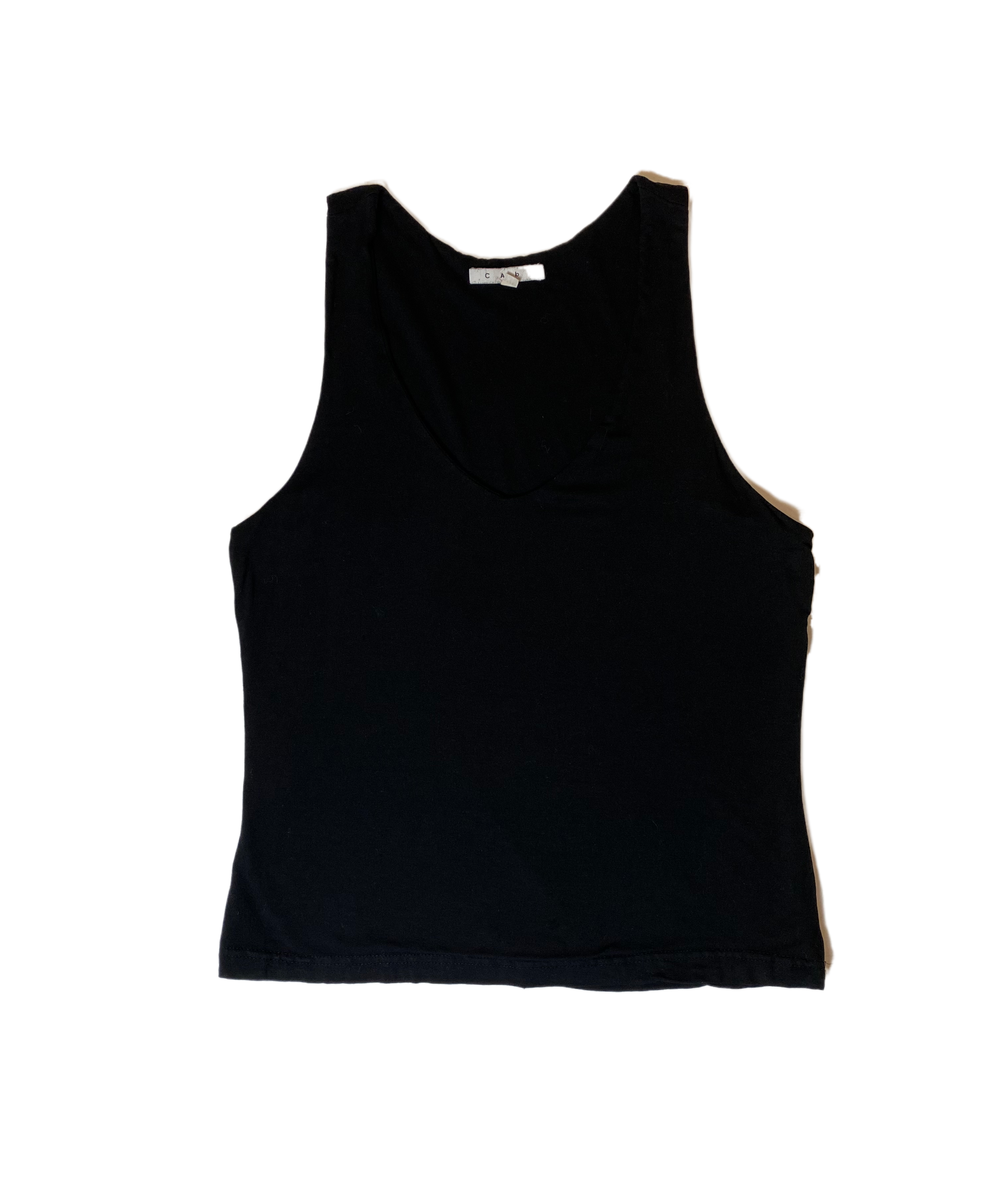 CAbi Black V-Neck Sleeveless Top This is a great basic v-neck tank. Wear as is, or as a layering piece.