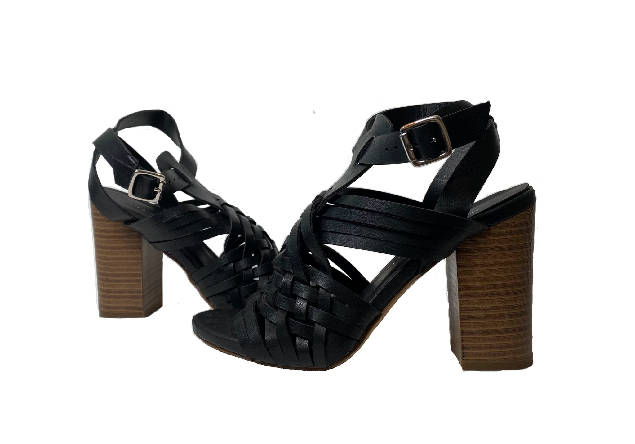 Madden Girl Black Strappy Sandals Madden Girl black strappy sandals with chunky heel.