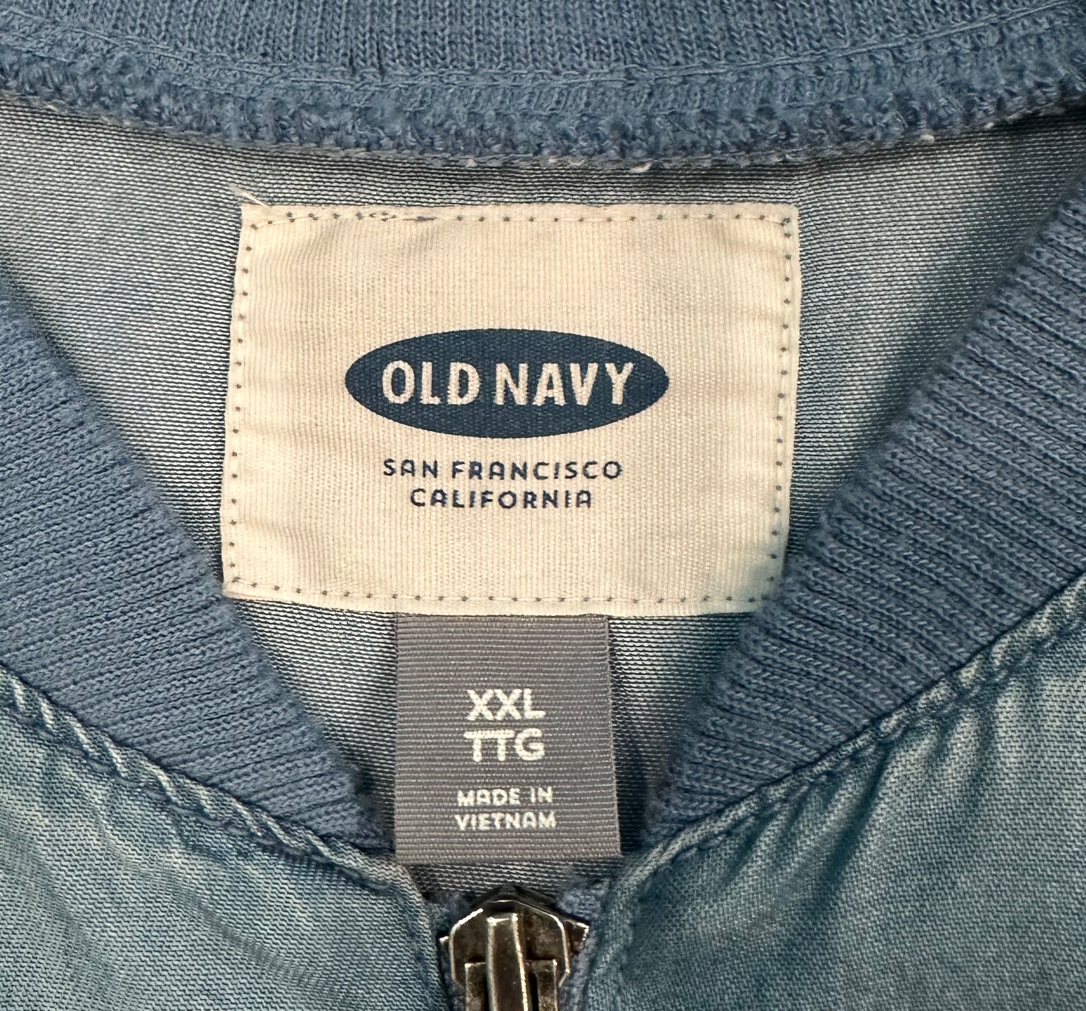 Old Navy Light Blue Bomber Jacket This light weight "denim" look bomber jacket is the perfect Spring / Summer essential! Pair with almost anything for an easy casual look.