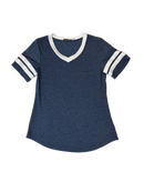 Yidarton Blue V neck  Short Sleeve T Shirt with White TrimRock a casual yet stylish look with this Yidarton V-neck T-shirt! Featuring a vibrant blue color and chic white trim, it's perfect for any day of the week. Made with