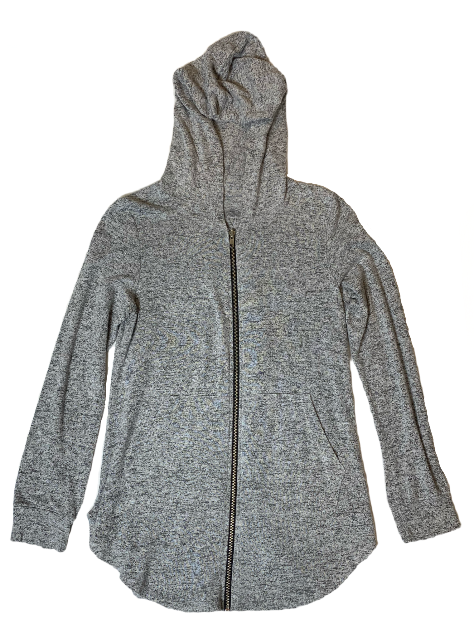 Bird & Vine Heathered Grey Zip Hoodie Light weight zip front hoodie with "Follow Your Heart" graphic on back.
Great add to your wardrobe for those chilly, but not too cold, late Summer evenings or early 