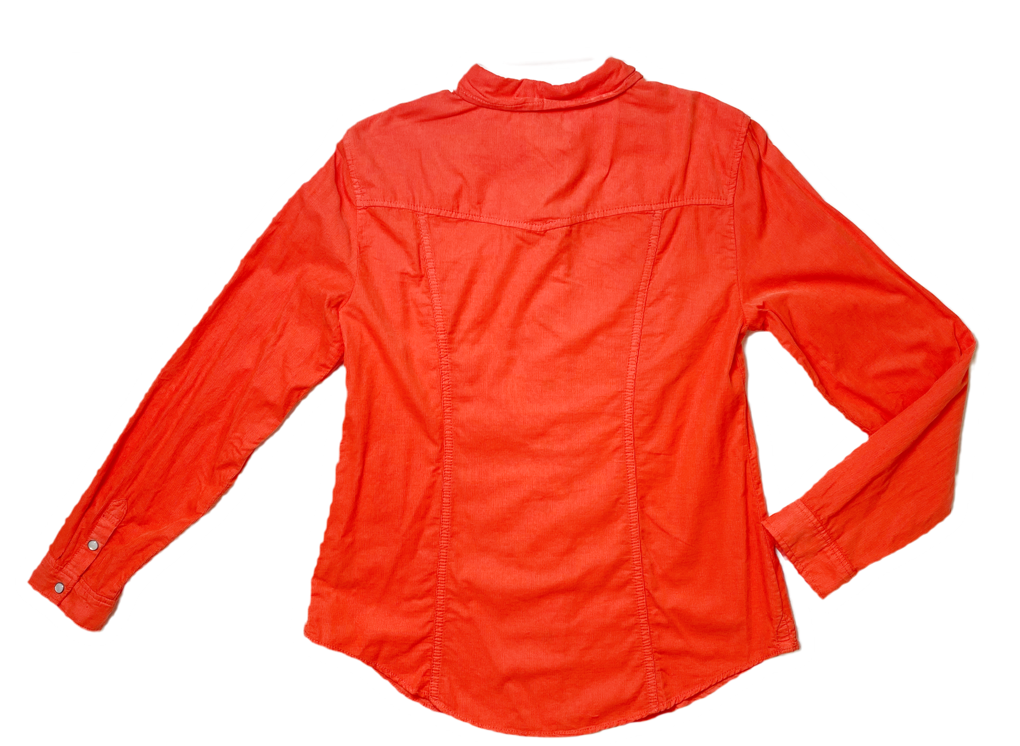 Holding Horses/Anthropologie Orange Western Shirt Size 8  Bring some western flair to your wardrobe with the Holding Horses Orange Western Shirt. The bright orange c