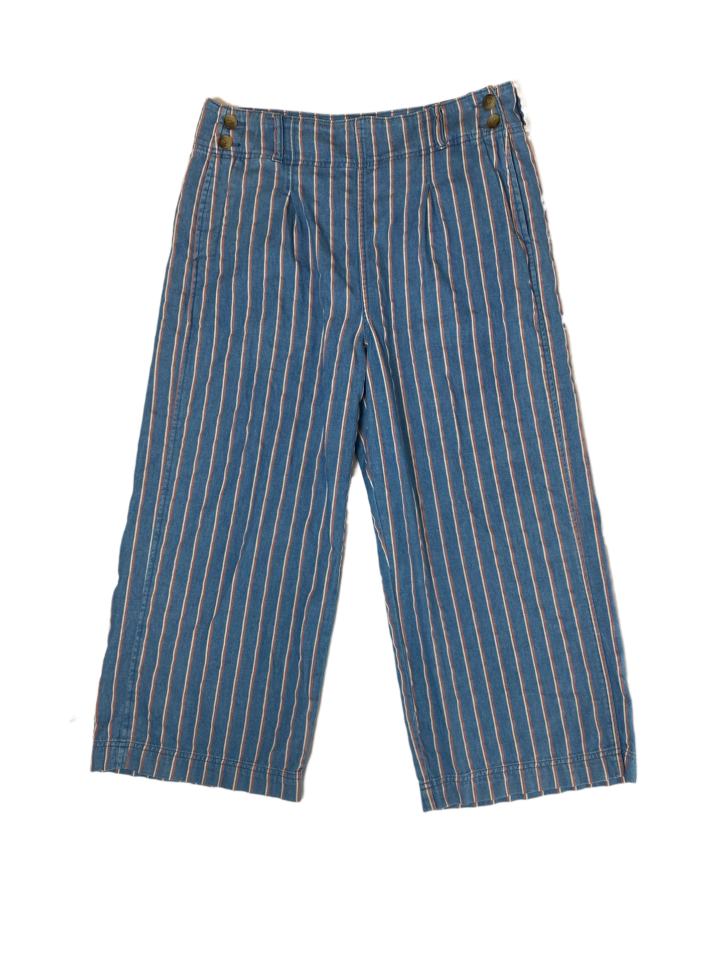 American Eagle Side Button Striped Denim Pant Love these! Such a fun and unique look. Wear with flats and a fitted top for an easy on the go look.  These will be you